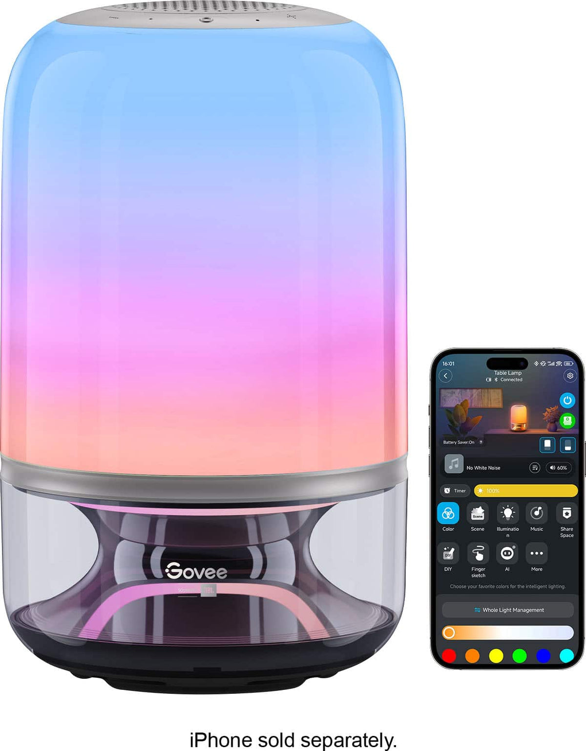 Govee - Smart Table Lamp 2 Pro Sound by JBL - Multi