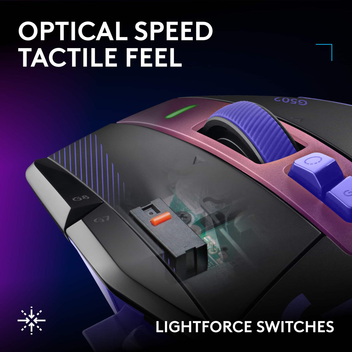 Logitech - G502 X PLUS Wireless Gaming Mouse for Desktop with HERO 44K Sensor and 13 Controls, USB-C mouse for PC, Mac - Wireless - Dark Lilac