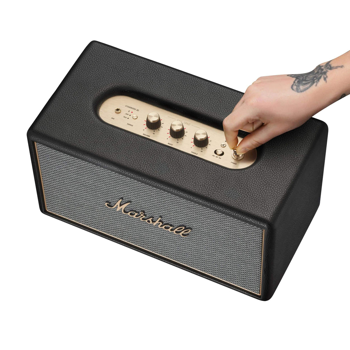 Marshall - Stanmore IV Bluetooth Home Speaker with Volume / Bass / Treble Controls and 3.5 mm Auxilary / RCA Inputs - Black