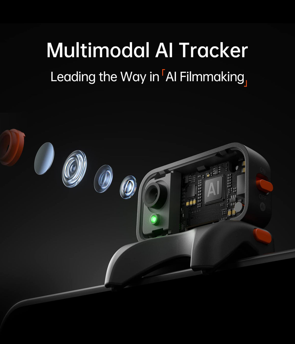 Hohem - iSteady V3 Ultra 3-Axis Gimbal Stabilizer for Smartphone w/ AI Tracking, Detachable Touch Remote, Tripod, & Light - Black
