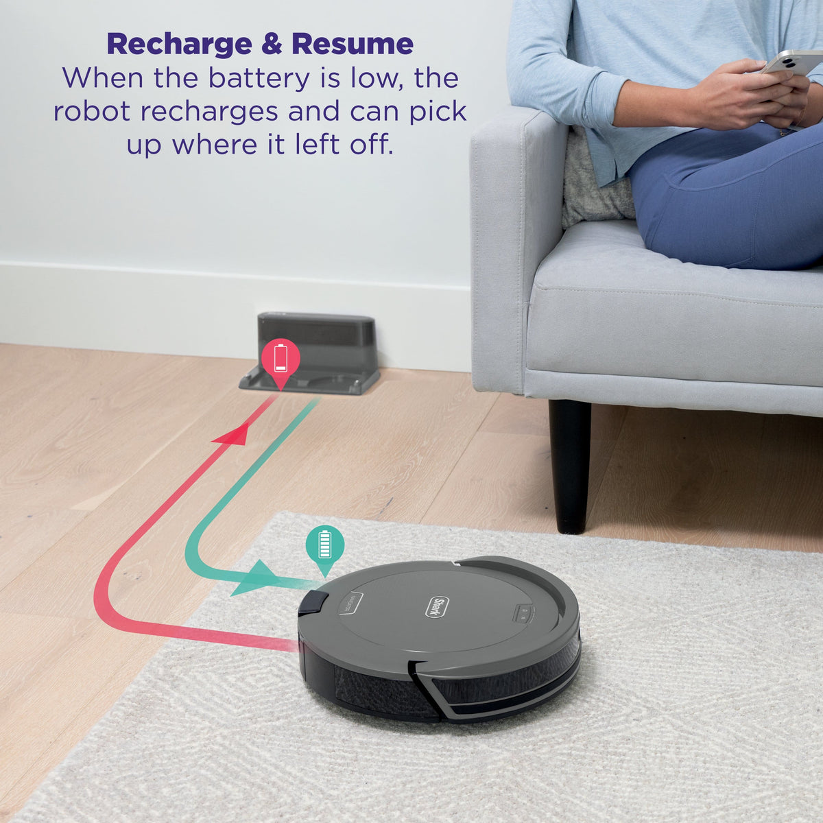 Shark - Navigator Robot Vacuum with SmartPath Navigation and Self-Cleaning Brushroll - Steel Grey