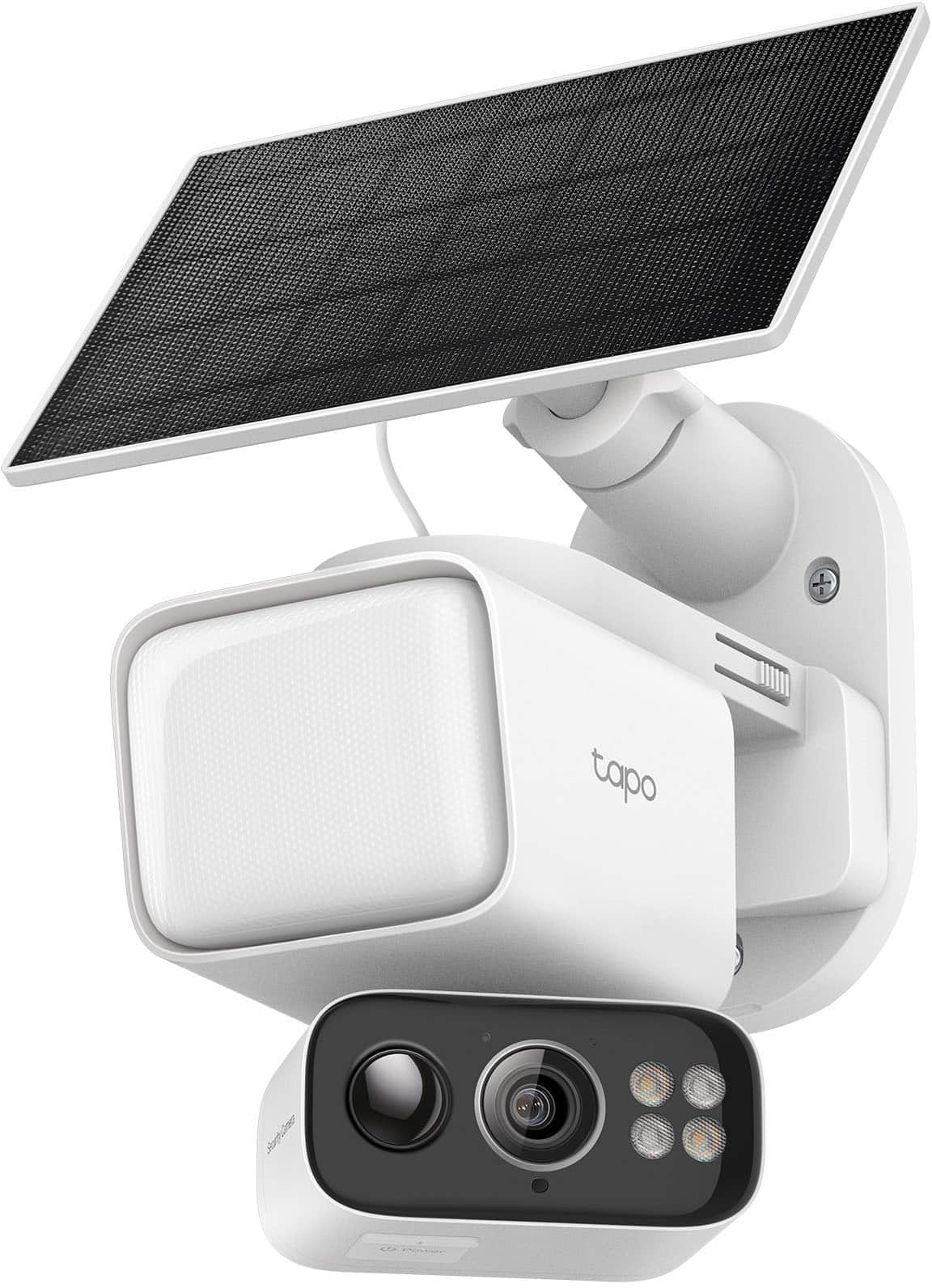 TP-Link - Tapo Wireless Floodlight Pan-Tilt Security Camera, 360° Viewing, 2K Crystal-Clear Video, Solar Charged - No Monthly Fees - White