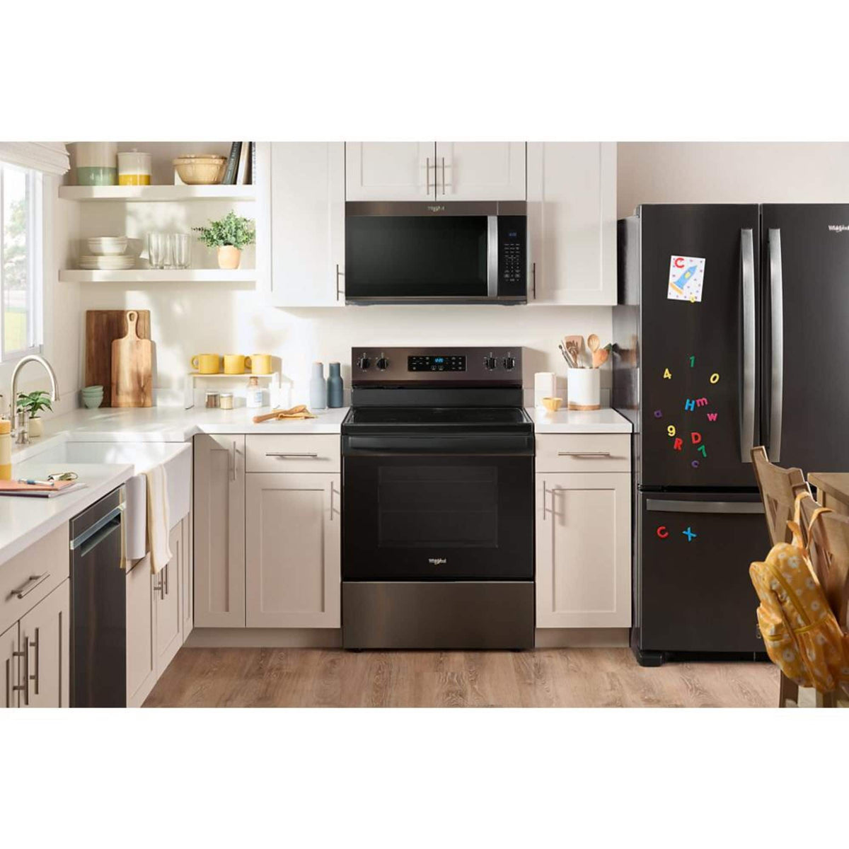 Whirlpool - 1.9 Cu. Ft. Over-the-Range Microwave with Sensor Cooking - Black Stainless Steel