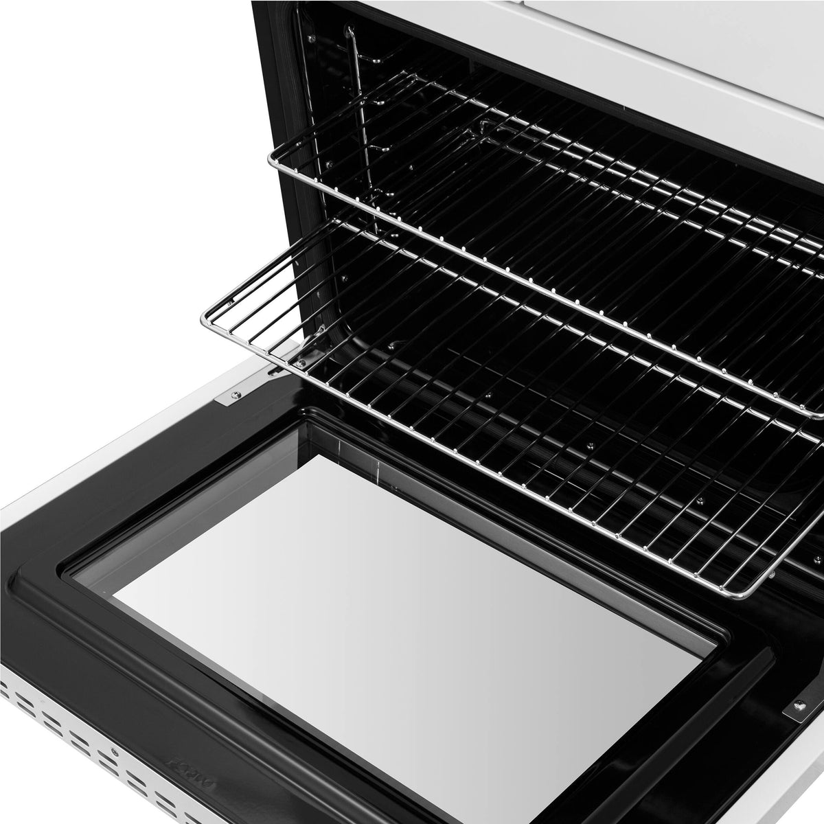Forno Appliances - Asti 7.36 Cu. Ft. Electric Double Wall Oven with Upper French Doors and Antique Brass Accents - White