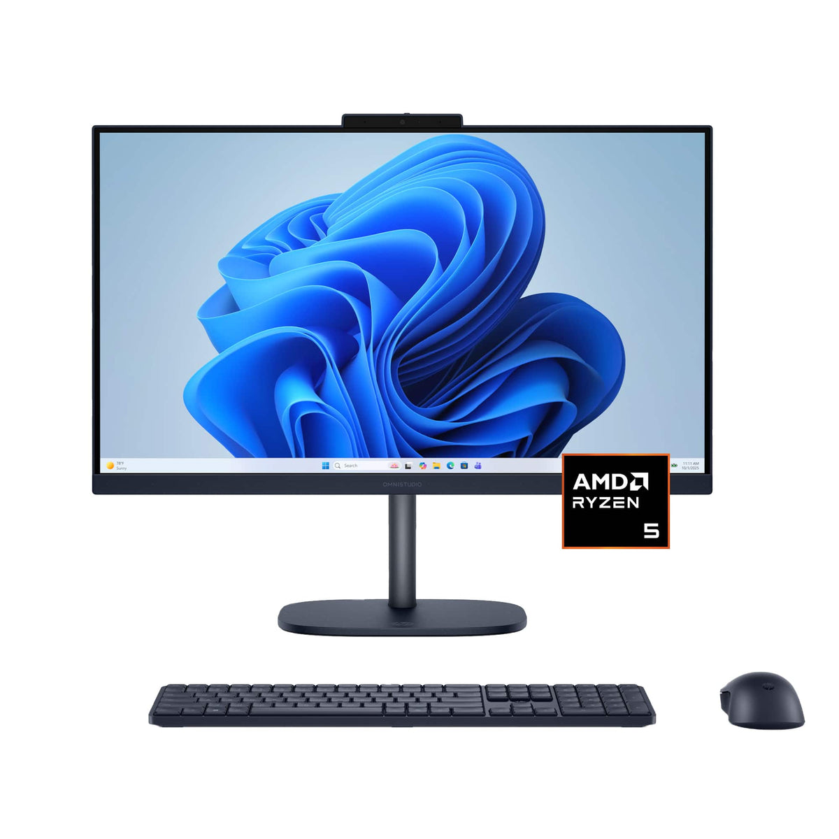 HP - OmniStudio 23.8" Full HD Touchscreen All-in-One w/ Adjustable Height - AMD Ryzen 5 40 - 16GB Memory - 1TB SSD - Denim Blue