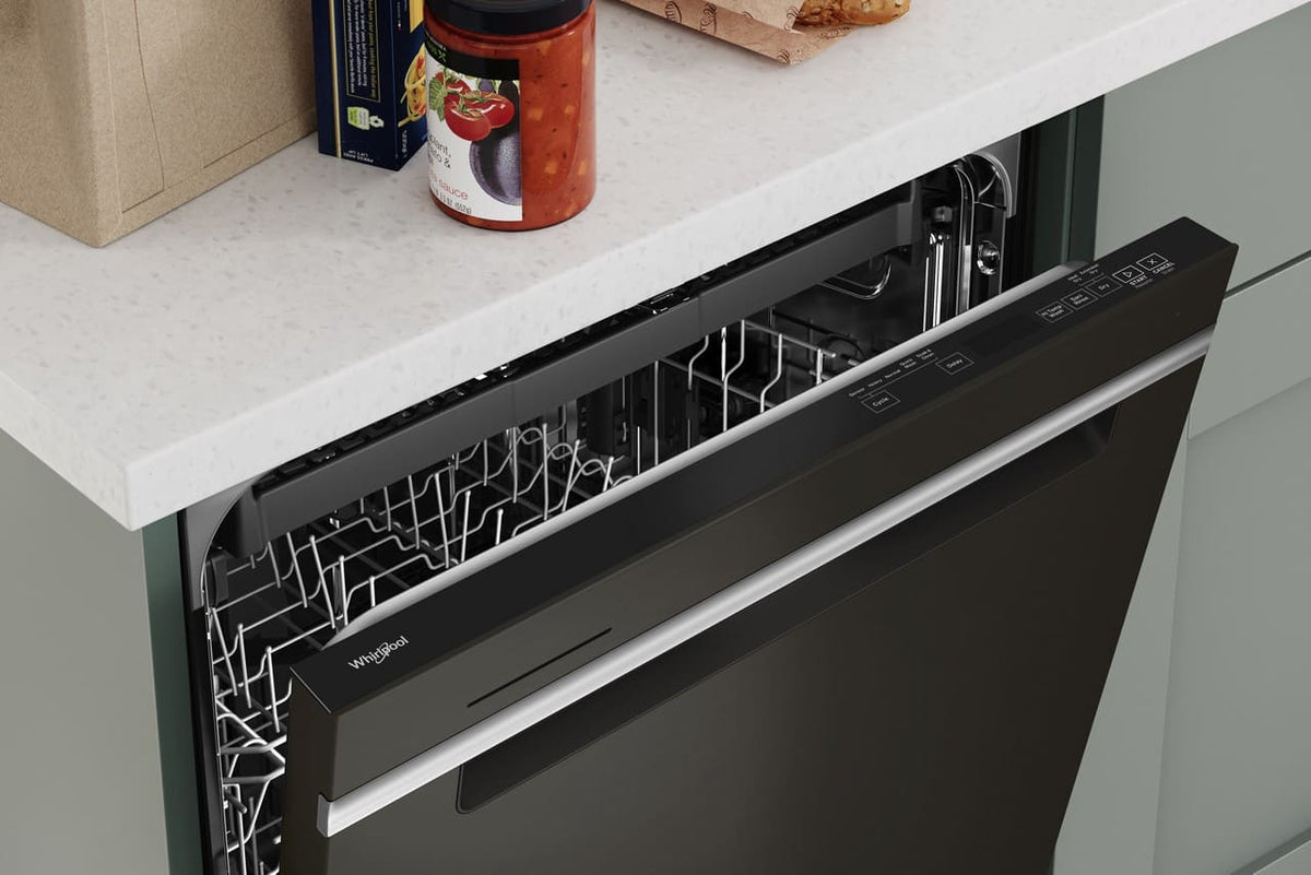 Whirlpool - 24 inch Top Control Built-In Stainless Steel Tub Dishwasher with 3rd Rack, Large Capacity, 47 dBA - Black Stainless Steel