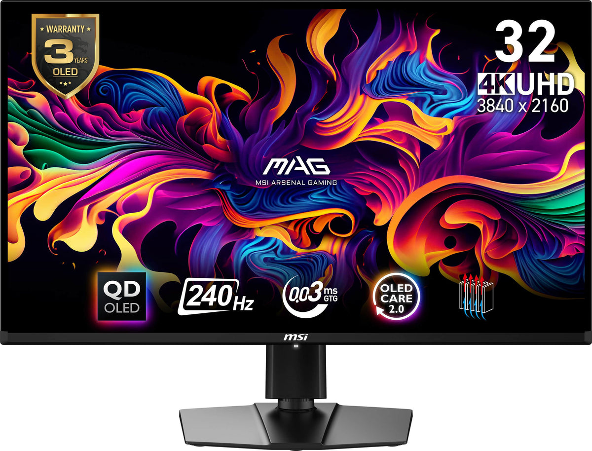 MSI - MAG 321UPXB QD-OLED 32" QD-OLED UHD 240Hz 0.03ms Gaming Monitor with Display HDR True 400 (DisplayPort, HDMI) - Black