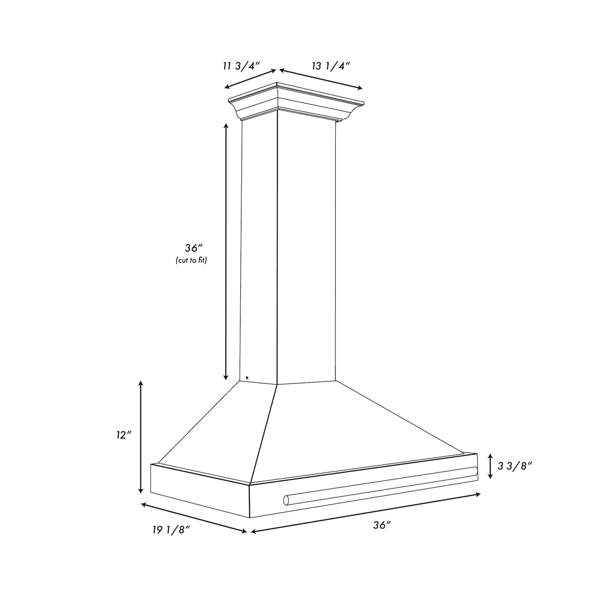 ZLINE Autograph Edition - 35 inches - Externally Vented - Wall Range Hood - Matte Black