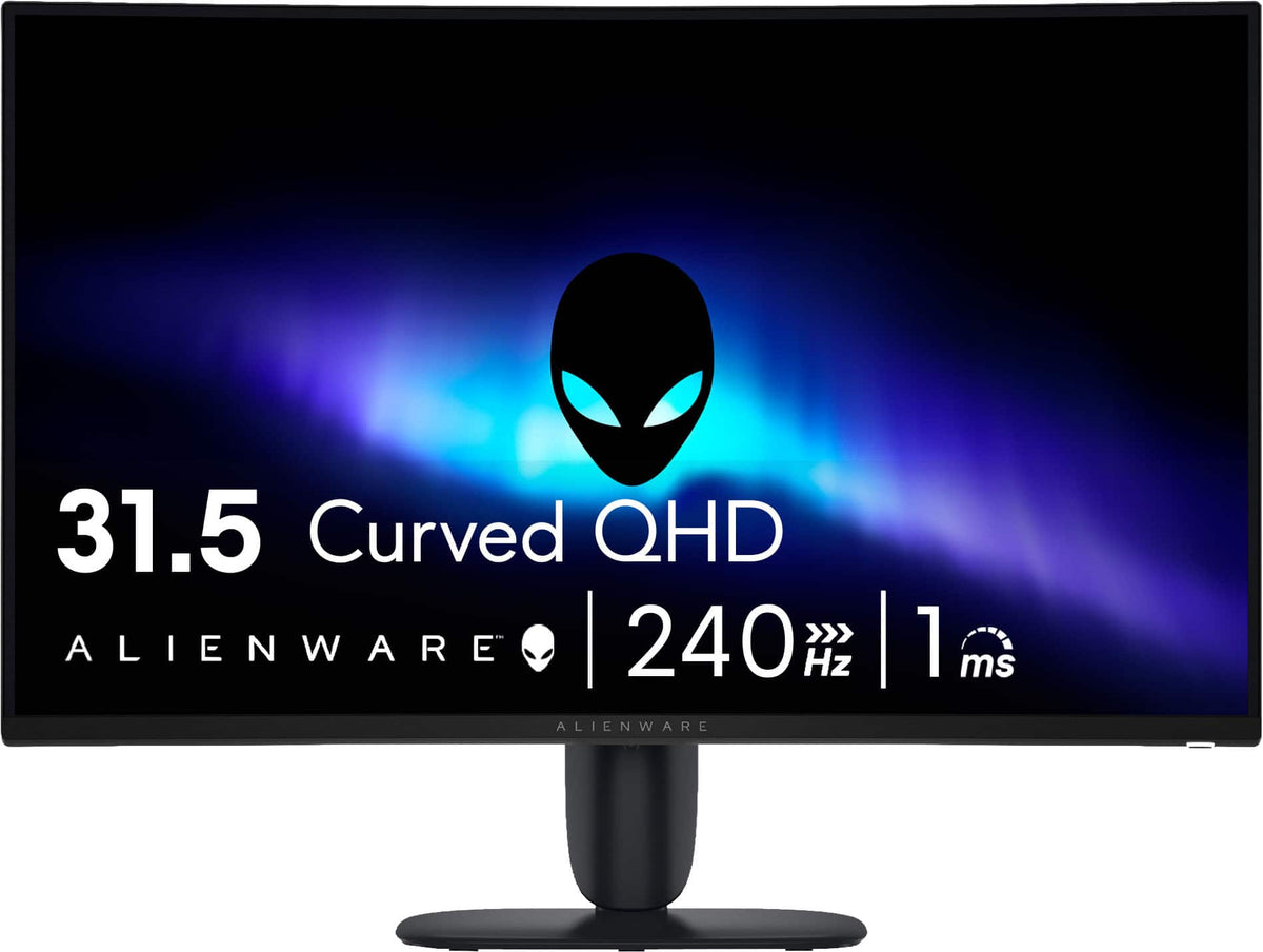 Alienware - 32" QHD 240Hz 1ms FreeSync Premium Curved Gaming Monitor with HDR (HDMI, DisplayPort) - Black