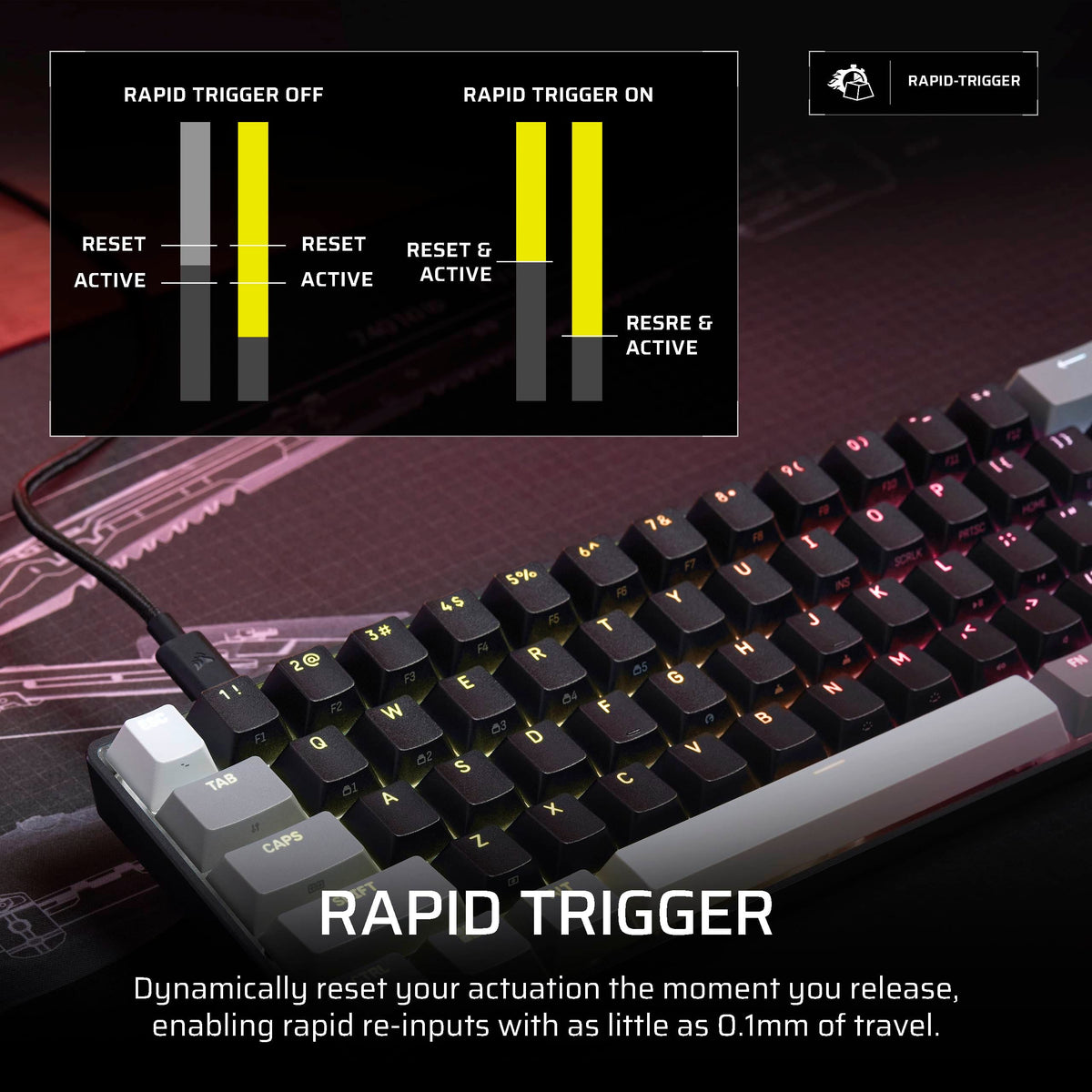 CORSAIR - CLIPPER PRO MINI 60 Hall Effect Gaming Keyboard - Black