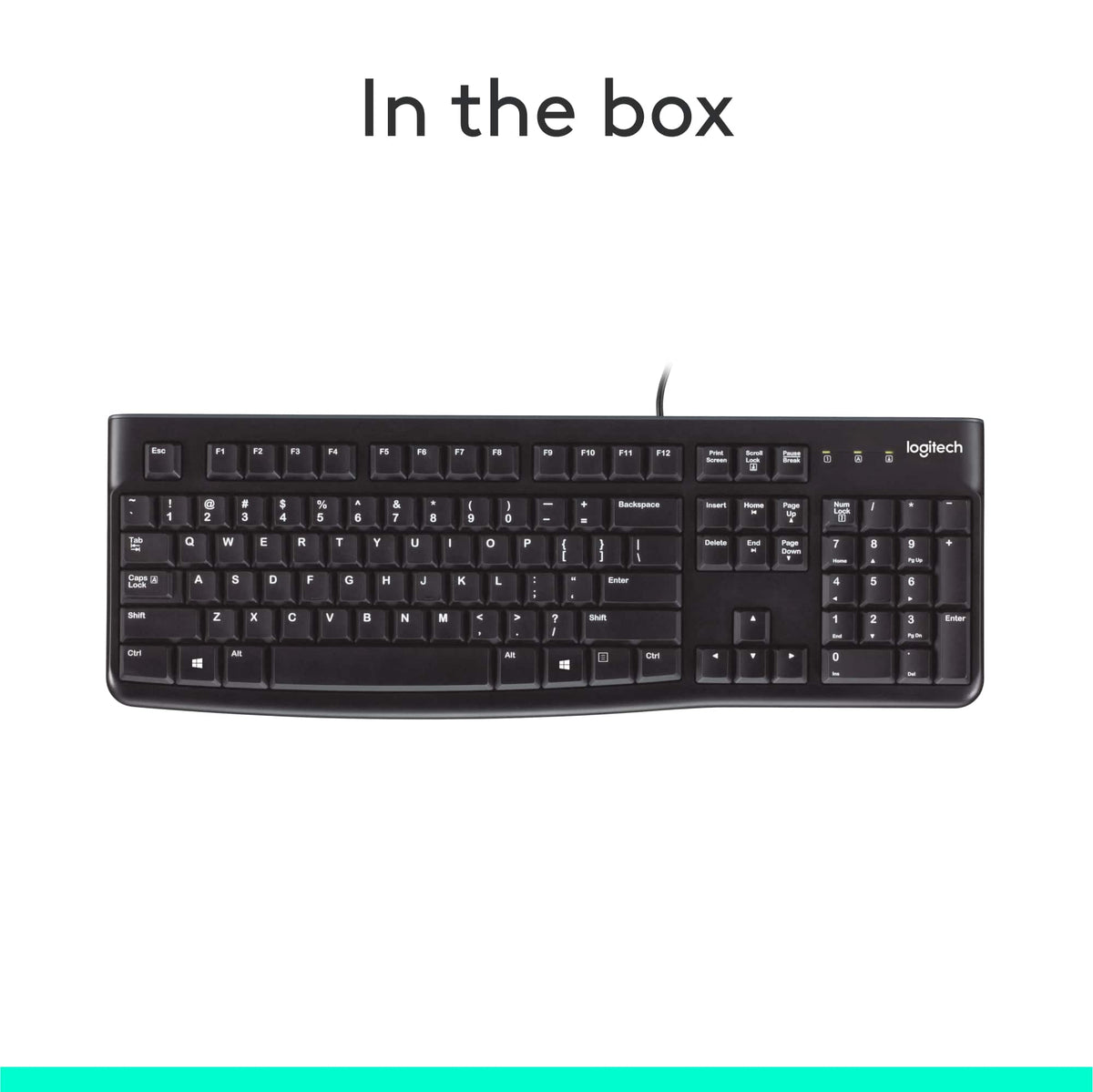 Logitech - K120 Full-size Wired Membrane Keyboard for PC with Spill-Resistant Design - Black