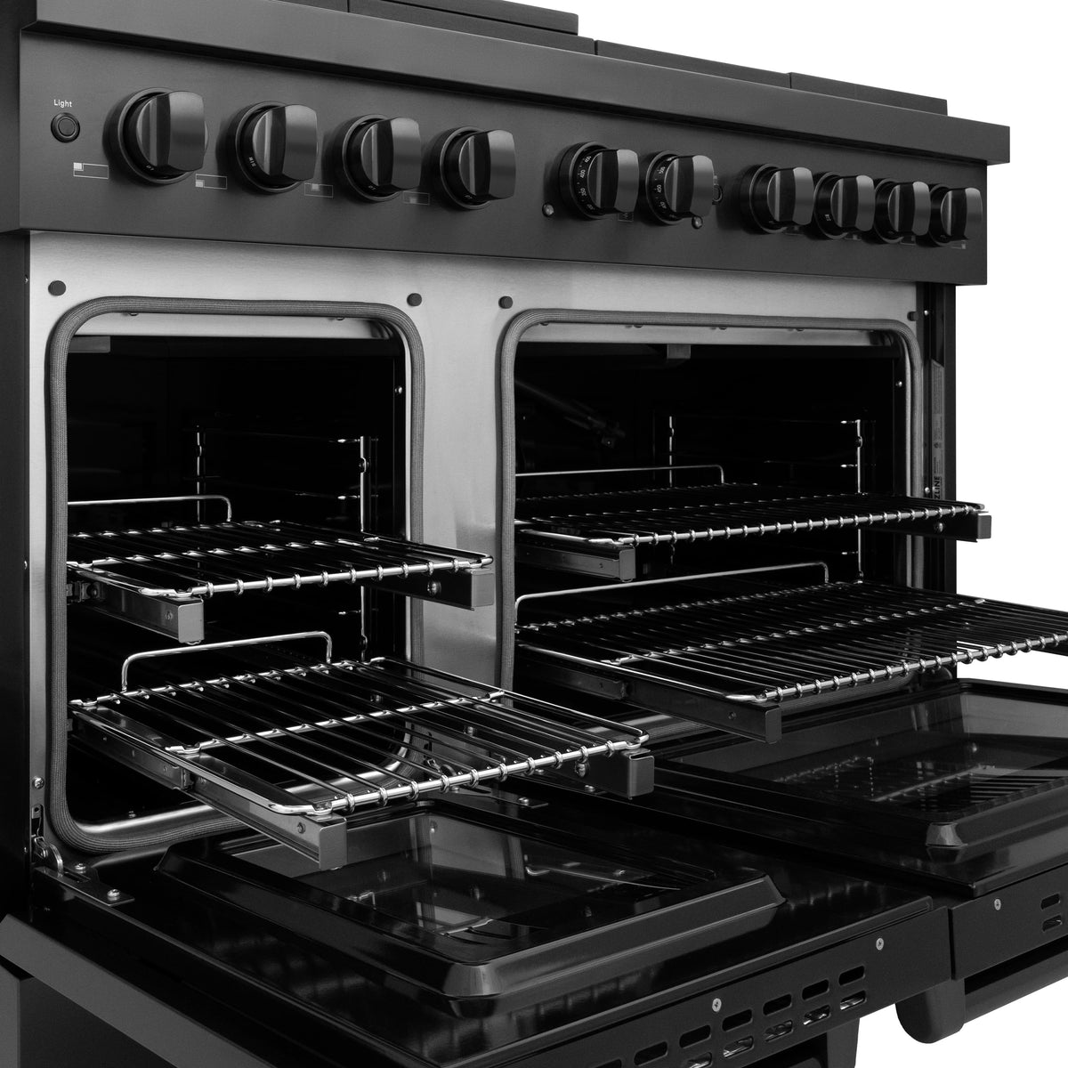 ZLINE - 48 in. Wide 8 Burner Paramount Double Oven Gas Range  (SGRB-48) - Black Stainless Steel