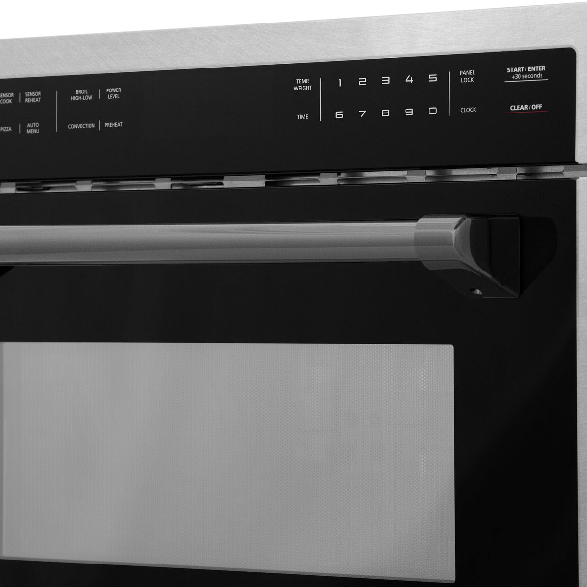 ZLINE - Autograph 24 in. 1.6 cu. ft. Built-in Convection Microwave Oven with Sensor Cooking in Satin Stainless w/ Black Accents - Satin Stainless Steel