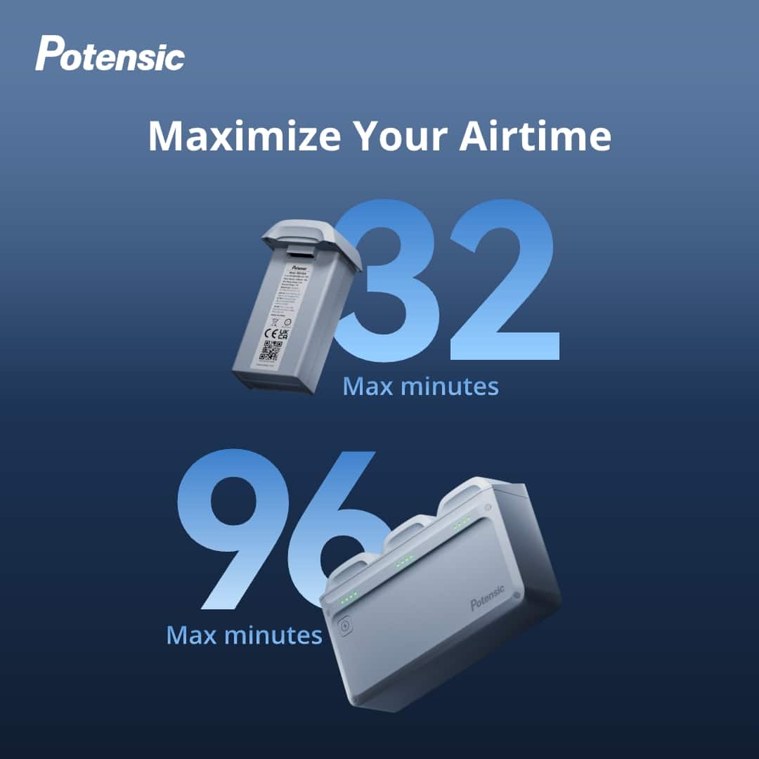 Potensic - ATOM 2 Fly More Combo Drone with Remote Controller - Gray