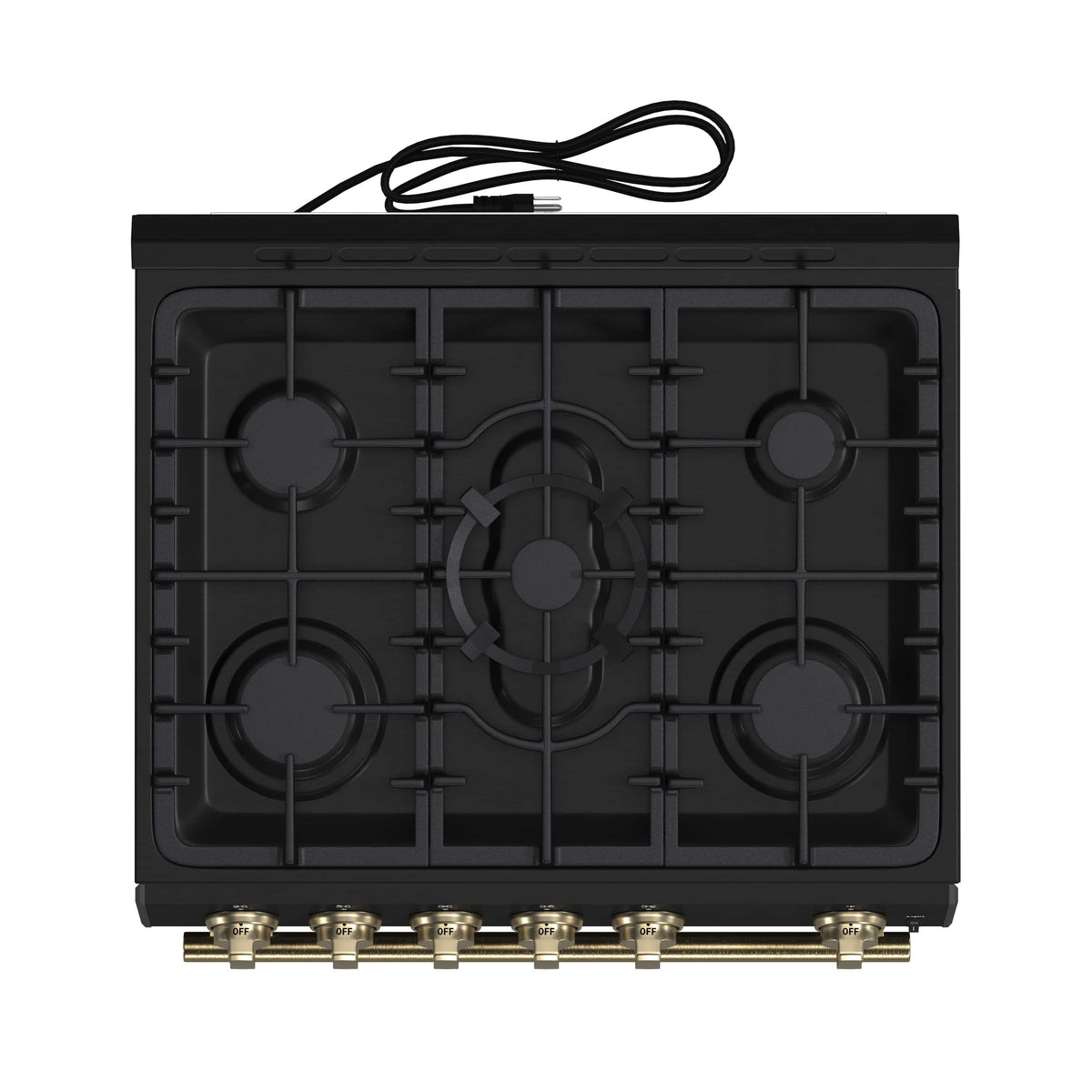 Forno Appliances - 30 in. Wide 5 Burner Leonardo 5 Cu. Ft. Freestanding Gas Convection Range with LP Conversion Kit - Black