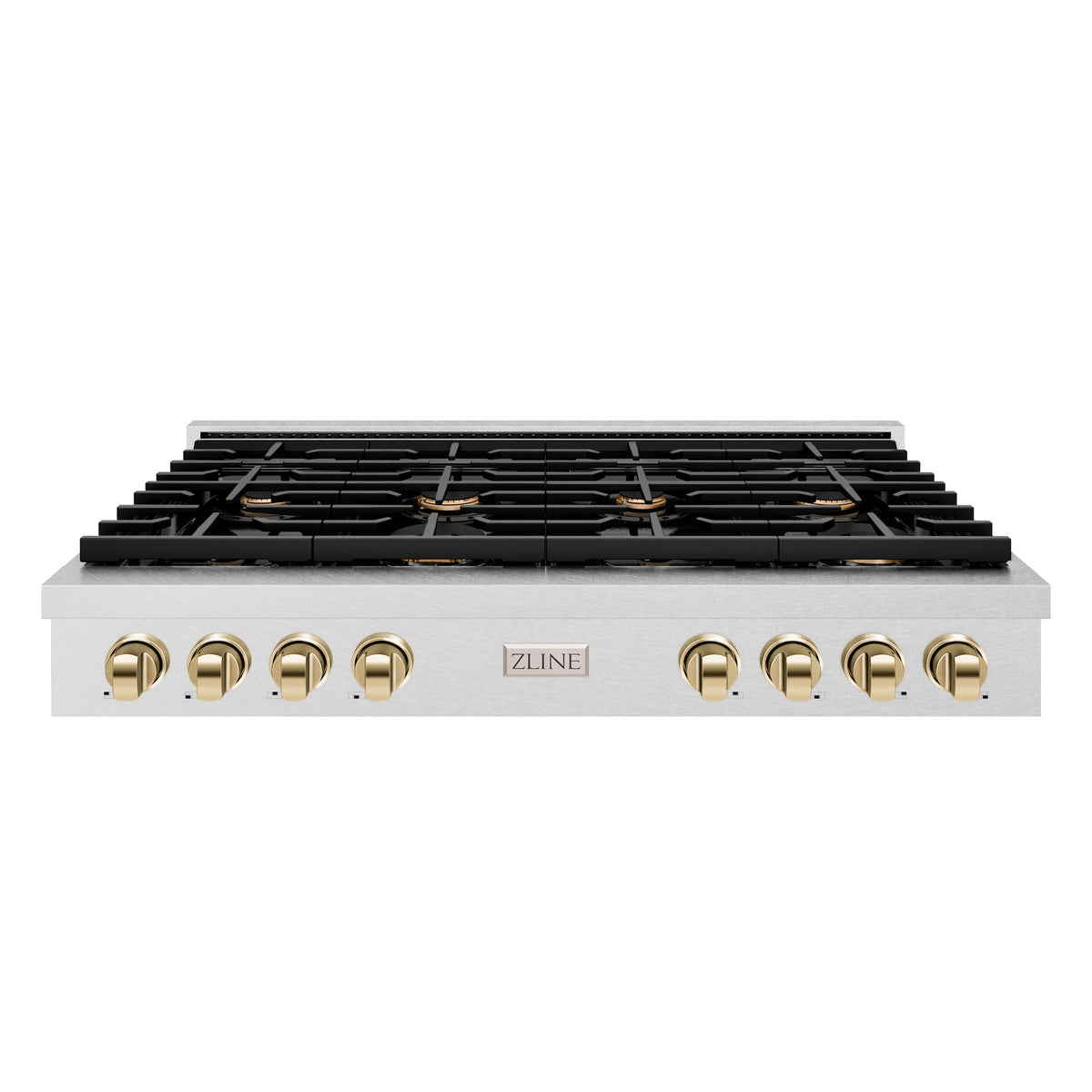 ZLINE - 48 in. Wide 8 Burner AutographParamount Gas Rangetop with Gold Accents (SRTSZ-48-G) - Stainless Steel