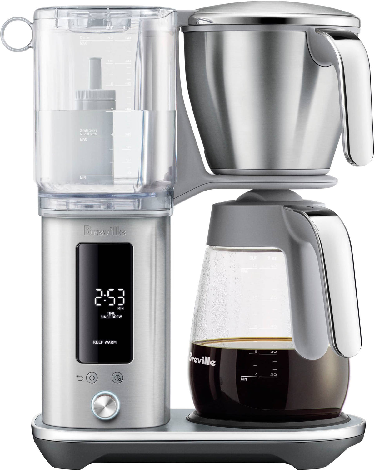 Breville - the Luxe Brewer Glass Coffee Maker - Brushed Stainless Steel