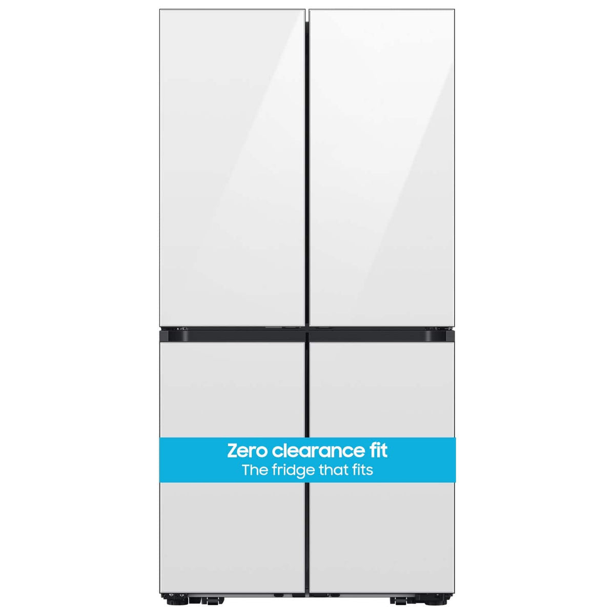 Samsung - 35 in. Wide Bespoke 22 cu. ft. Counter Depth 4-Door French Door Refrigerator with Zero Clearance Fit - White Glass