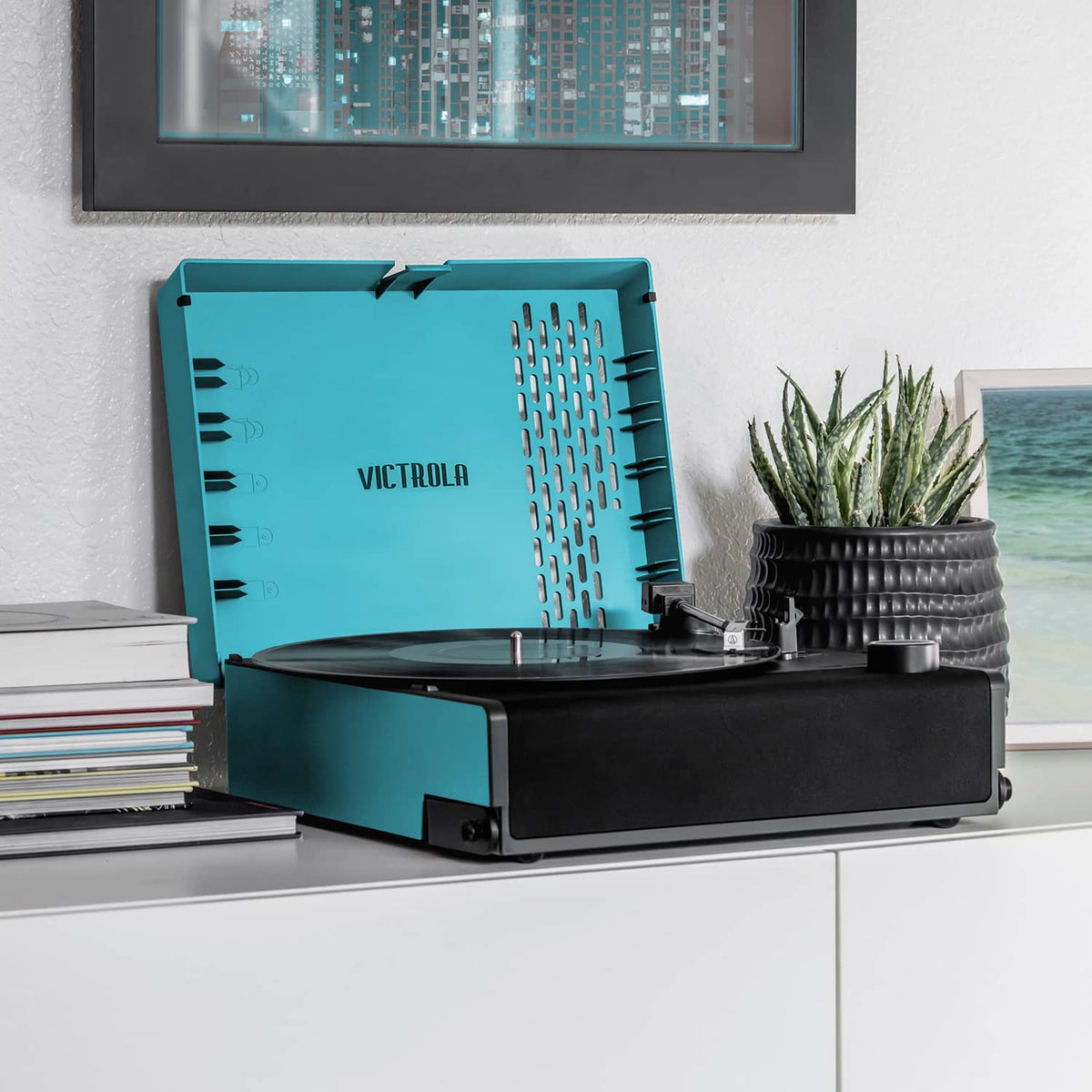 Victrola - Revolution GO Portable Rechargeable Record Player - Blue