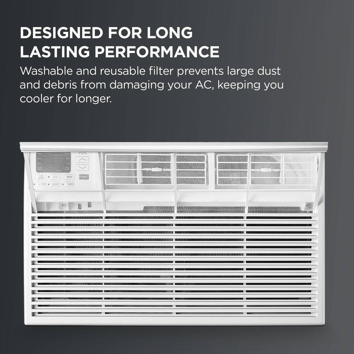 TCL - 450 Sq. Ft. 10,000 BTU Smart Through-the-Wall Air Conditioner with Wi-Fi and Remote - White