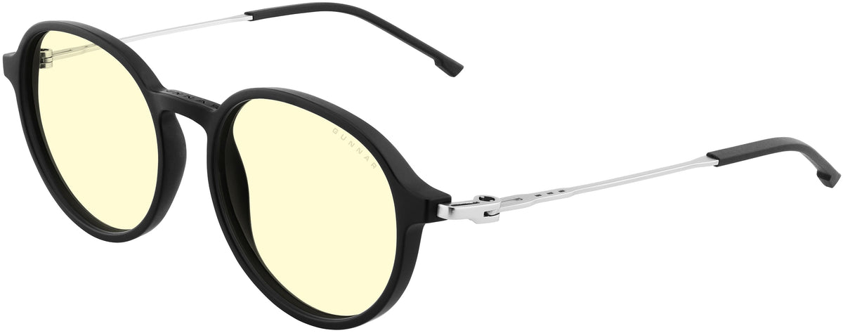 GUNNAR - Loop Computer Glasses with Blue Light Reduction, Amber Sun-Shift Lenses - Onyx Mercury