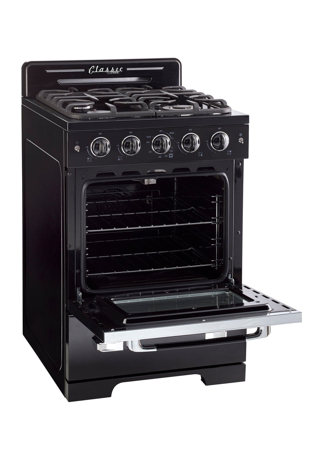 Unique Appliances - Classic Retro 2.9 Cu. Ft. Freestanding Gas Convection Range - Midnight Black