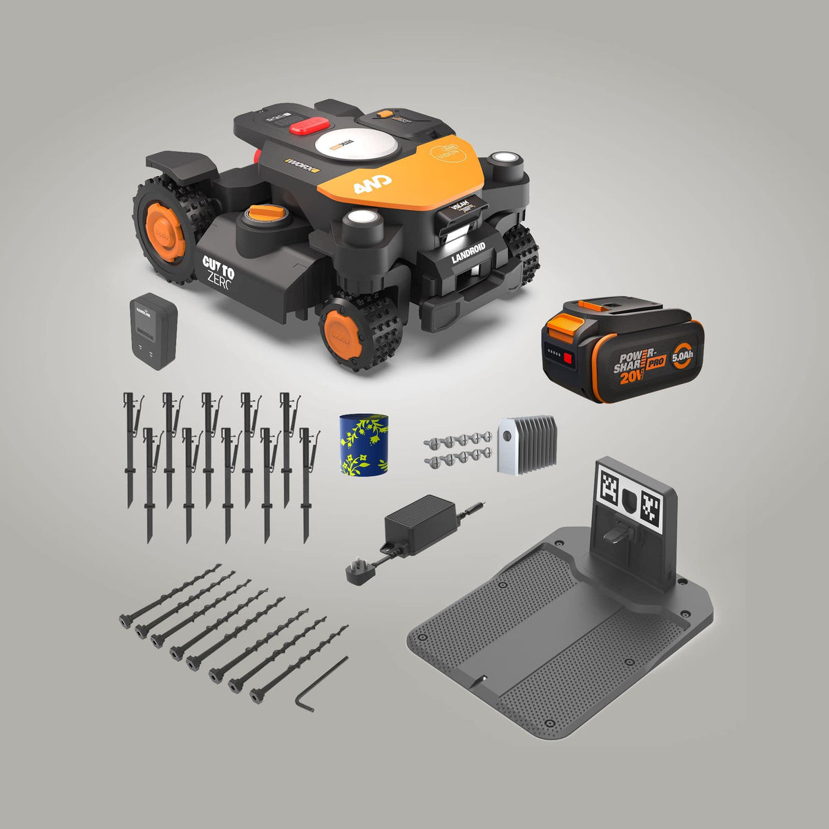 WORX - Landroid Vision 4WD 1/2 Acre Robotic Lawn Mower, AI Obstacle Avoidance, Cloud Navigation, Auto Mapping App Control WR342 - Black