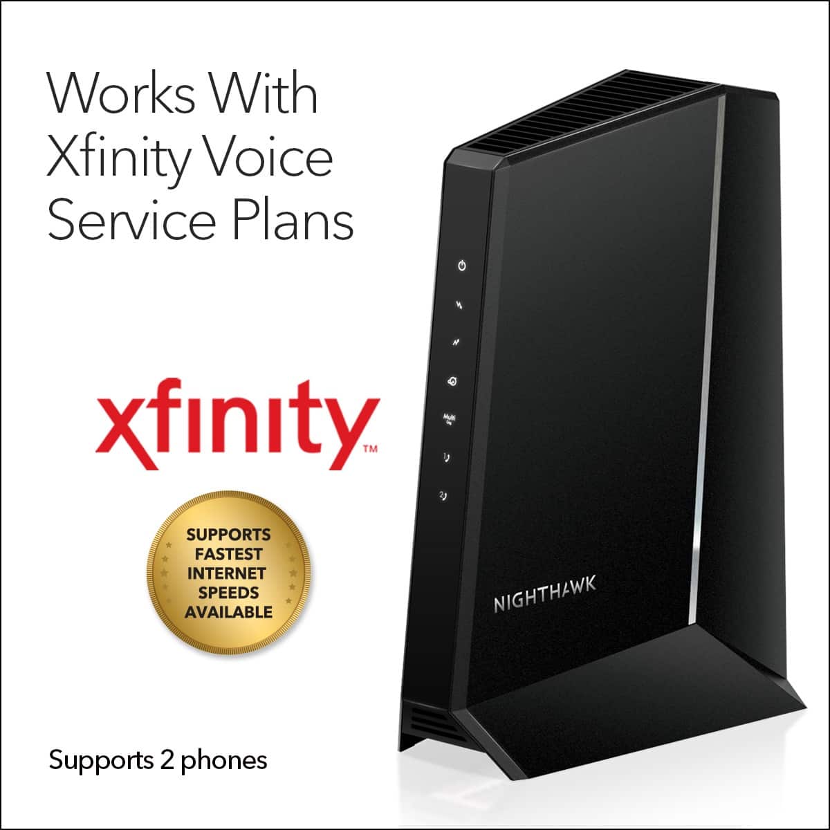 NETGEAR - Nighthawk 32 x 8 DOCSIS 3.1 Voice Cable Modem - Black