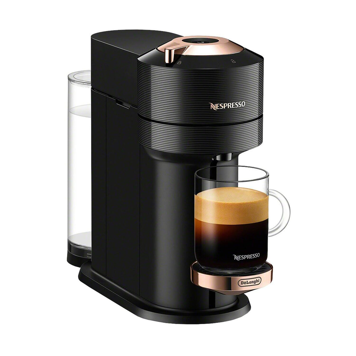 Nespresso - Vertuo Next Premium Coffee and Espresso Maker plus Aeroccino3 Milk Frother in Black - Black Rose Gold