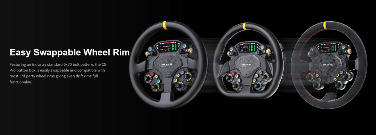 Moza Racing - CS Pro Sim Racing Steering Wheel for Windows - Black