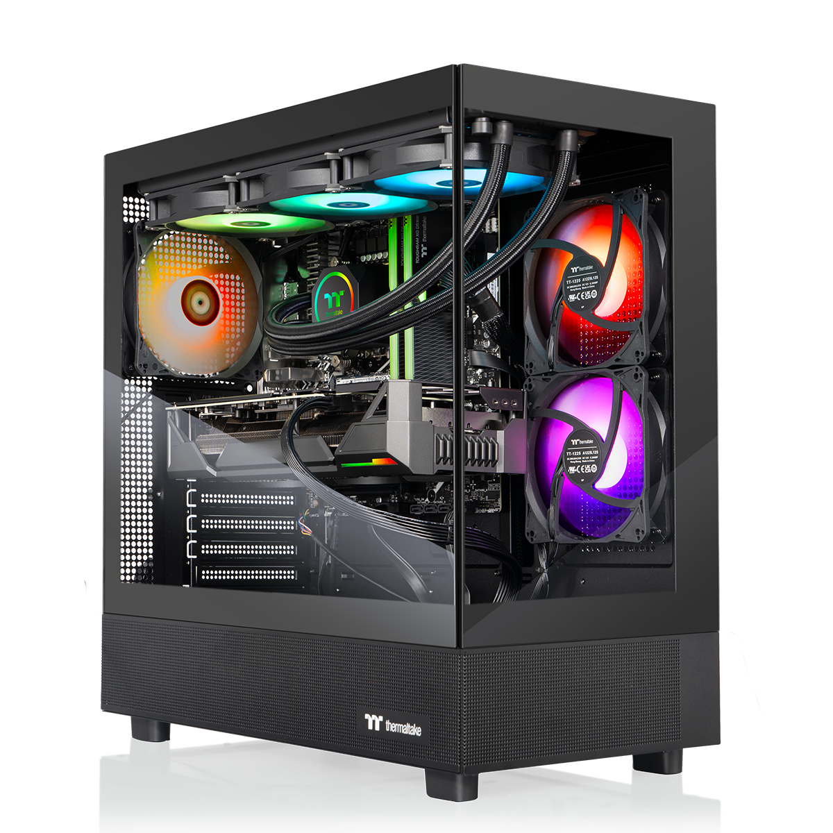 Thermaltake - LCGS View 9897X-270 Gaming Desktop AMD Ryzen 7 9800X3D 2025 32GB Memory AMD Radeon RX 9070 XT 2TB NVMe M.2 - Black