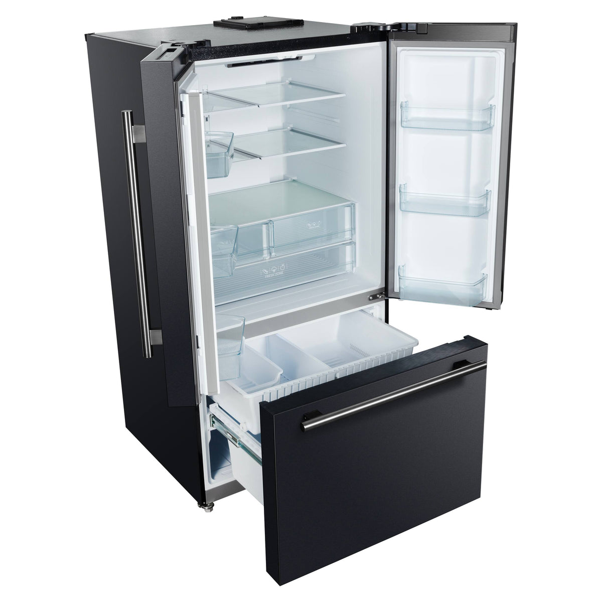 Forno Appliances - Rivello 27.4 Cu. Ft. French Door Refrigerator with Internal Water Dispenser - Black
