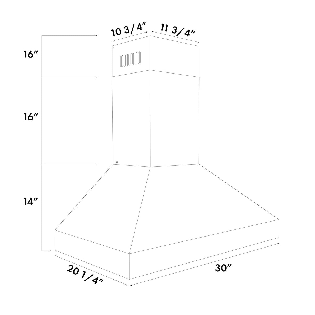 ZLINE - 30 inches - Externally Vented - Wall Range Hood - Stainless Steel