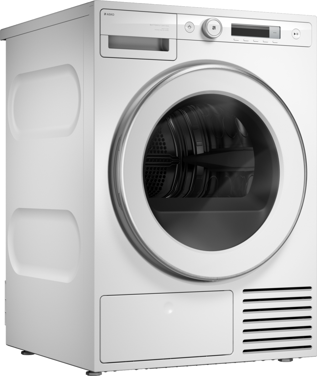 Asko - 4.2 cu. ft. Stackable Electric Vented Dryer - Butterfly Drying System, Soft Drum Technology, 12 Programs – - White