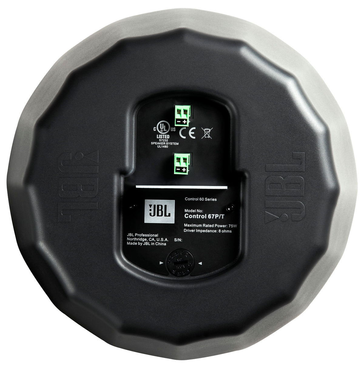 JBL - Control C67P/T 6.5" 150W 8 Ohm and 70V/100V Full-Range Pendant Speaker-Pair - Black