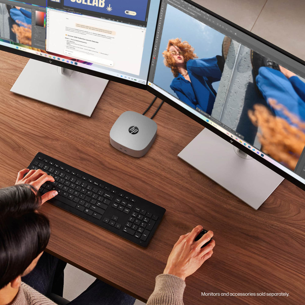 HP - OmniDesk Mini PC with Quad Display Support - Intel Core Ultra 7 356H - 16GB Memory - 512GB SSD - Smoke Silver