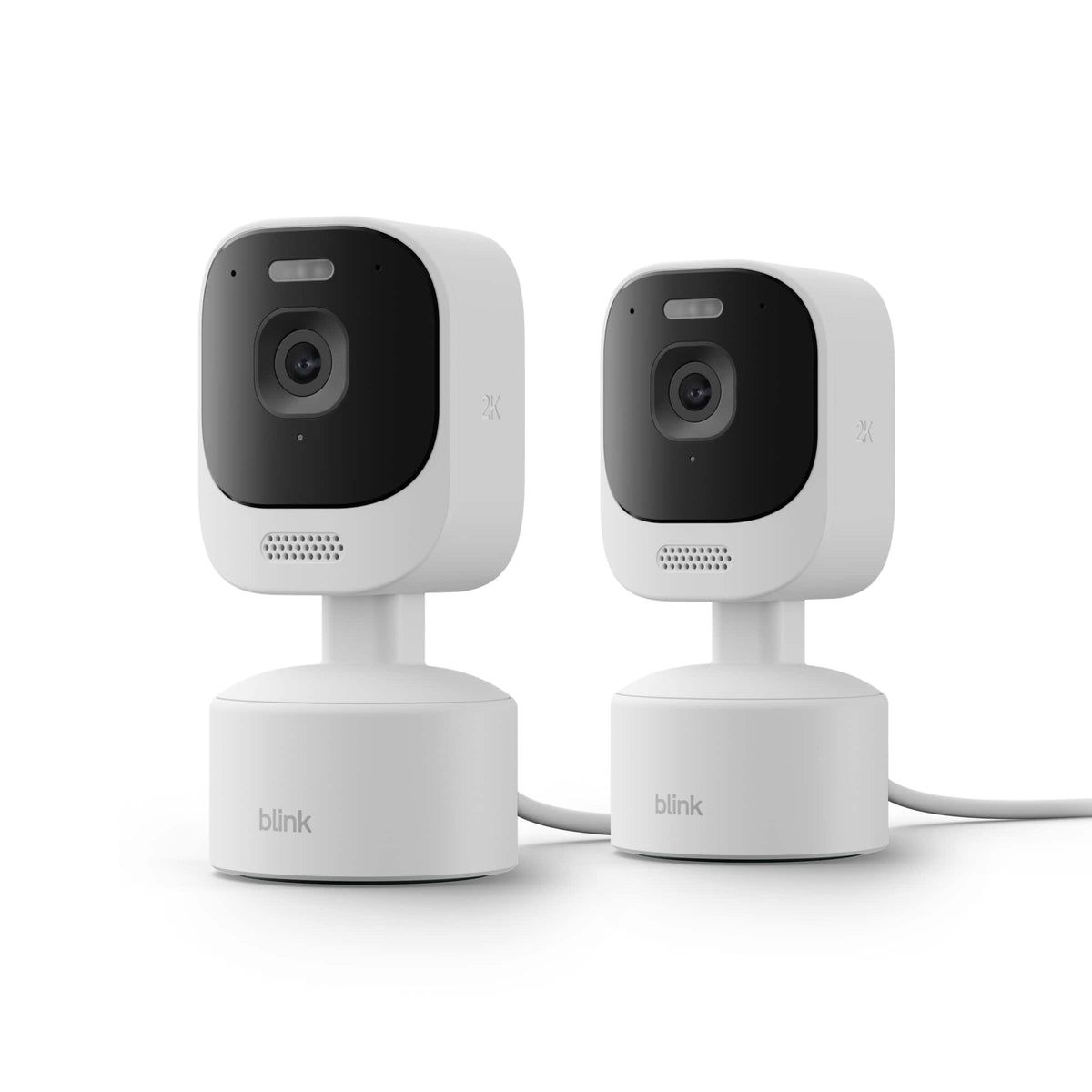 Blink - Mini Pan-Tilt 2K+ (newest model), rotating indoor plug-in security cam, 2K video, Auto Tracking, 360° view, 2 cam - White