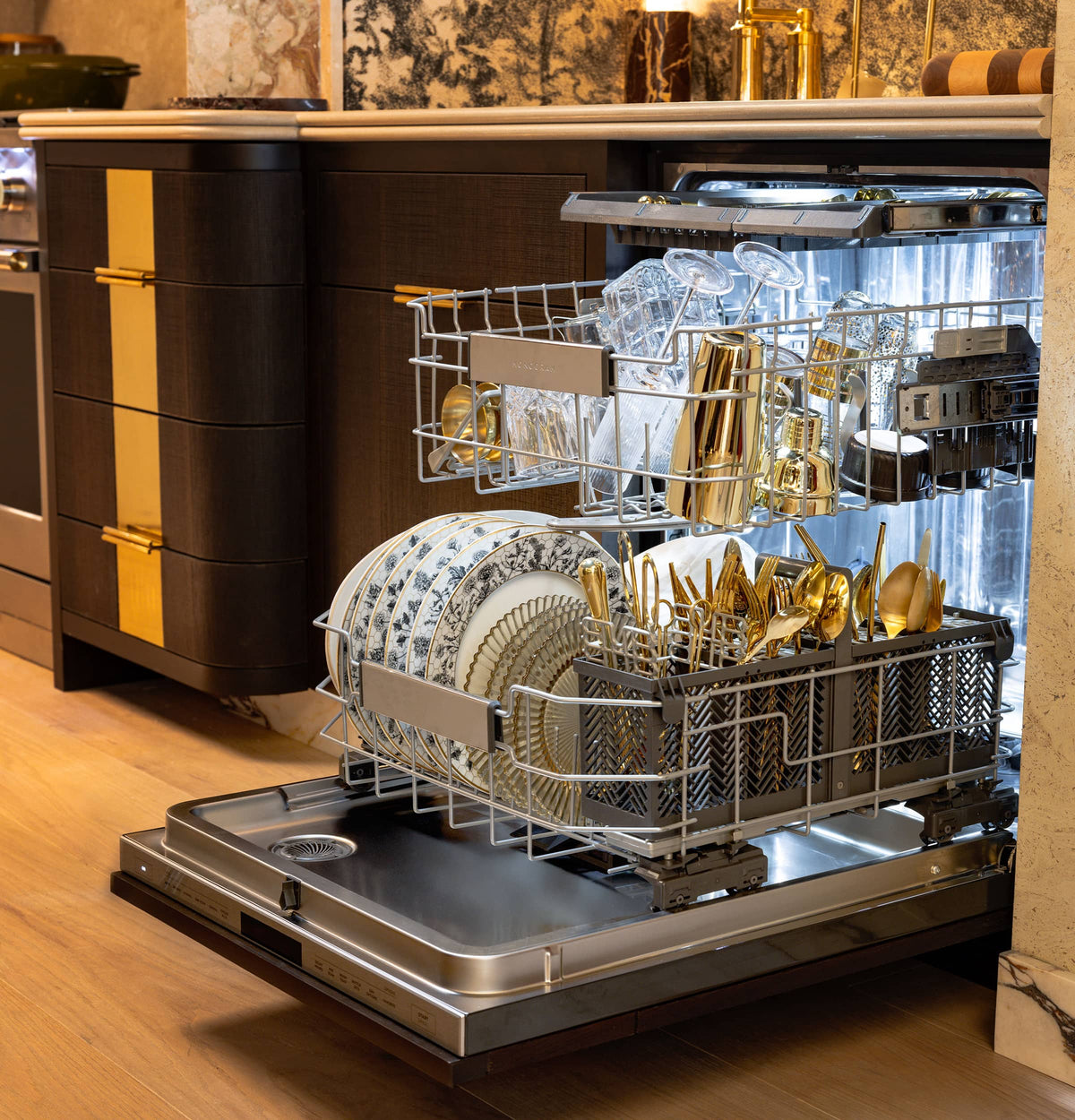 Monogram - 24" Top Control Smart Built-In Stainless Steel Tub Dishwasher w/ Adjustable 3rd Rack, 37 dBA, and Advanced Water System - Stainless Steel