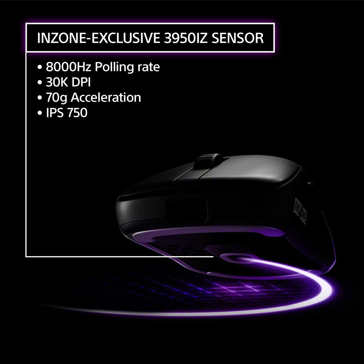 Sony - INZONE Mouse-A Ultra-Lightweight Optical Switch Wireless 8K Gaming Mouse - Wireless - Black