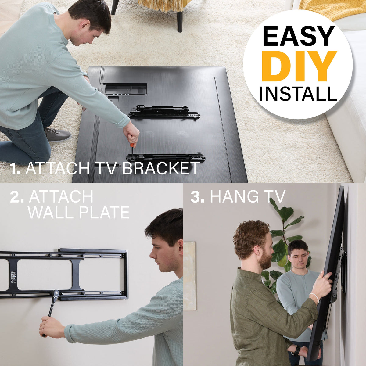 SANUS Elite - Fixed Position TV Wall Mount For 65"- 140" TVs up to 300 lbs. - Designed for Extra Large TVs - Black