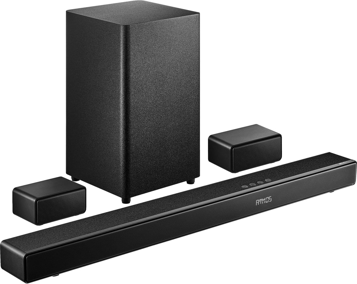 Insignia™ - 5.1.2 Channel Home Theater Soundbar with Wireless Subwoofer and Rear Speakers, Dolby Atmos, DTS:X, Bluetooth - Black