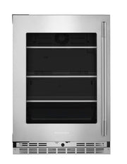 KitchenAid - 5.2 Cu. Ft. Undercounter Refrigerator Glass Door and Shelves with Metallic Accents - PrintShield Stainless Finish