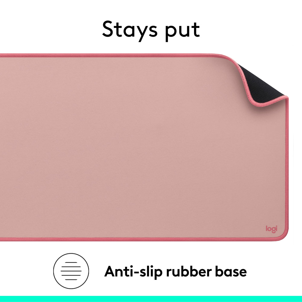 Logitech - Desk Mat Studio Series Extended Mouse Pad with Spill-resistant Durable Design (Large) - Darker Rose