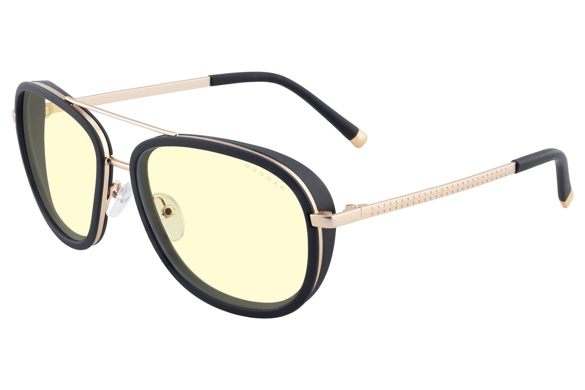 GUNNAR - Dume Computer Glasses with Blue Light Reduction, Amber Lenses - Gold