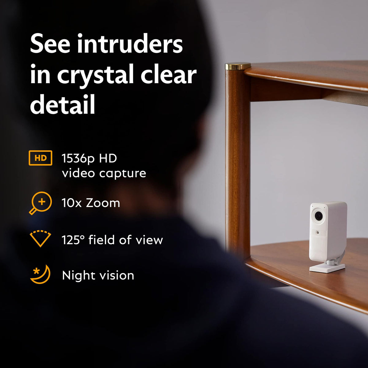 SimpliSafe - Smart Alarm Wireless Indoor Security Camera - White