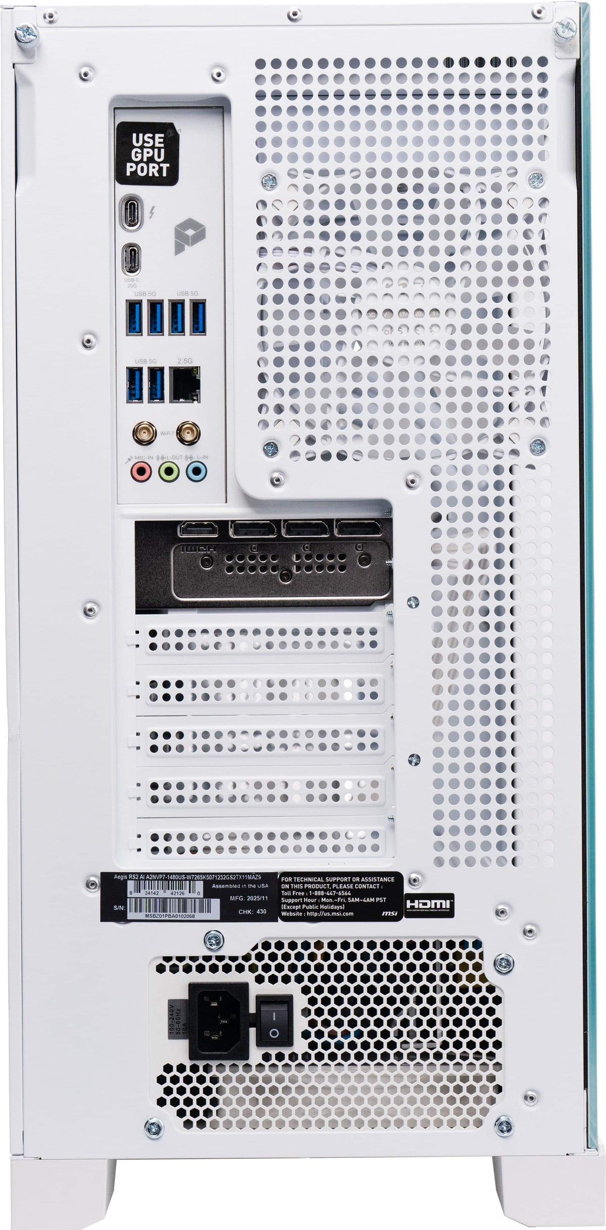 MSI - Aegis Z2 Gaming Desktop - AMD R5-8400F 2024 - 16GB Memory - NVIDIA GeForce RTX 5060 - 1TB SSD Storage - White
