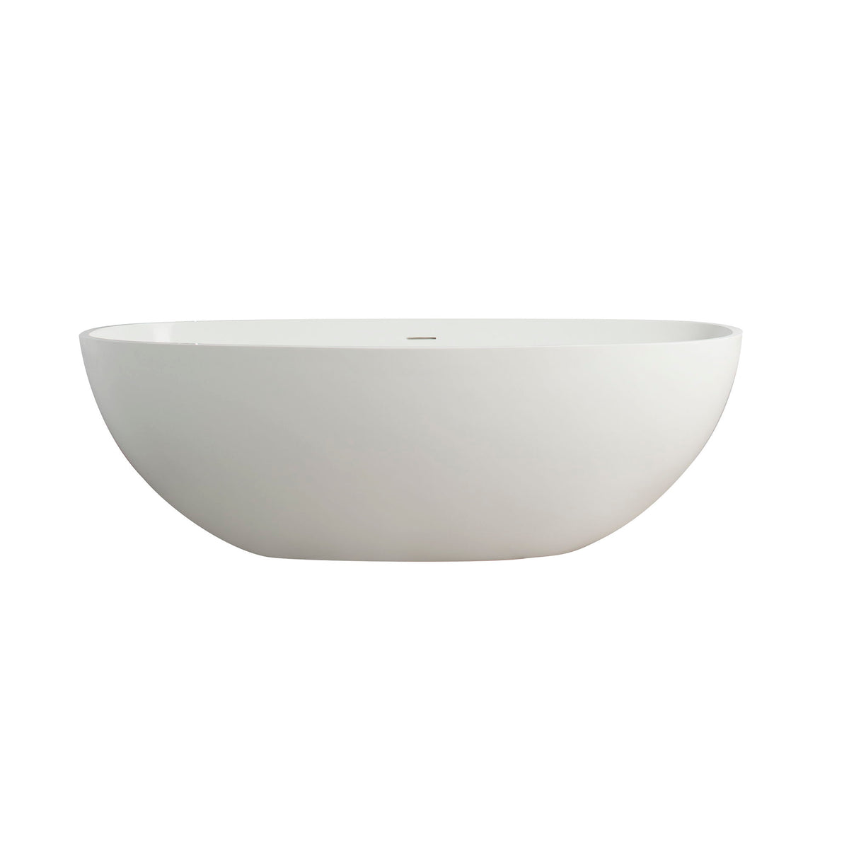 Bañera exenta de superficie sólida para baño de 165 cm - Blanca mate