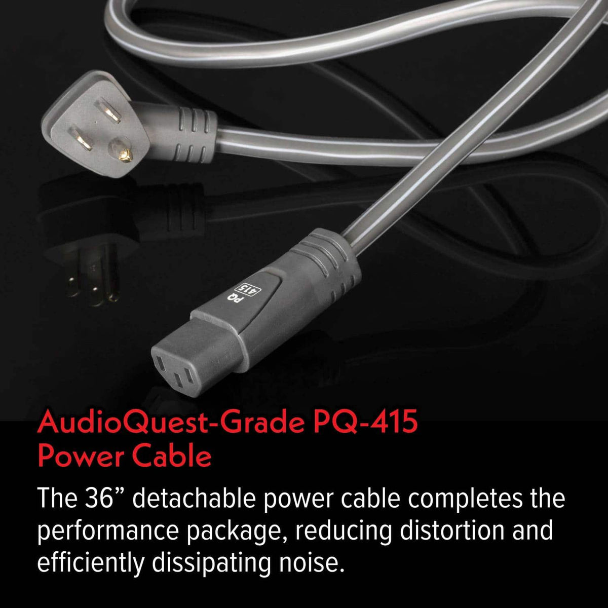 AudioQuest - PowerQuest TV3 3-Outlet Surge Protector for Wall-Mounted TVs (Non-Sacrificial, Noise-Dissipating, Behind-TV Design) - Black
