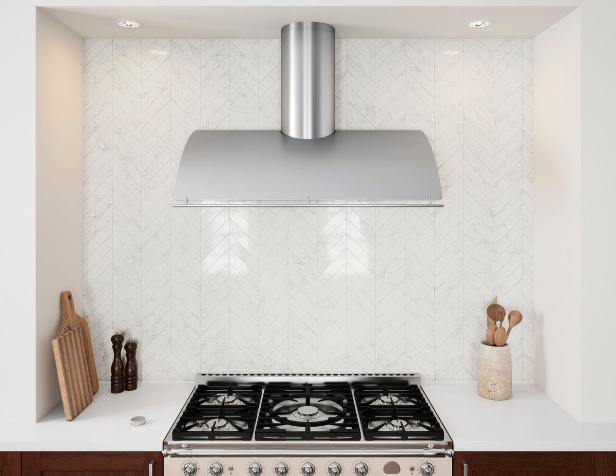 Zephyr - 48 inches - Externally Vented - Shell Range Hood - Stainless Steel