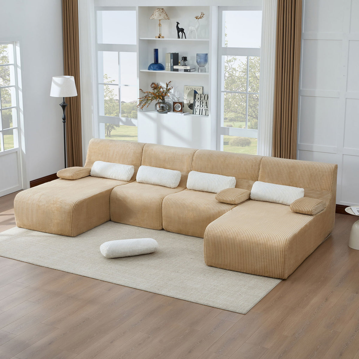 Sofá seccional de gran tamaño, asientos para sala de estar con diseño modular